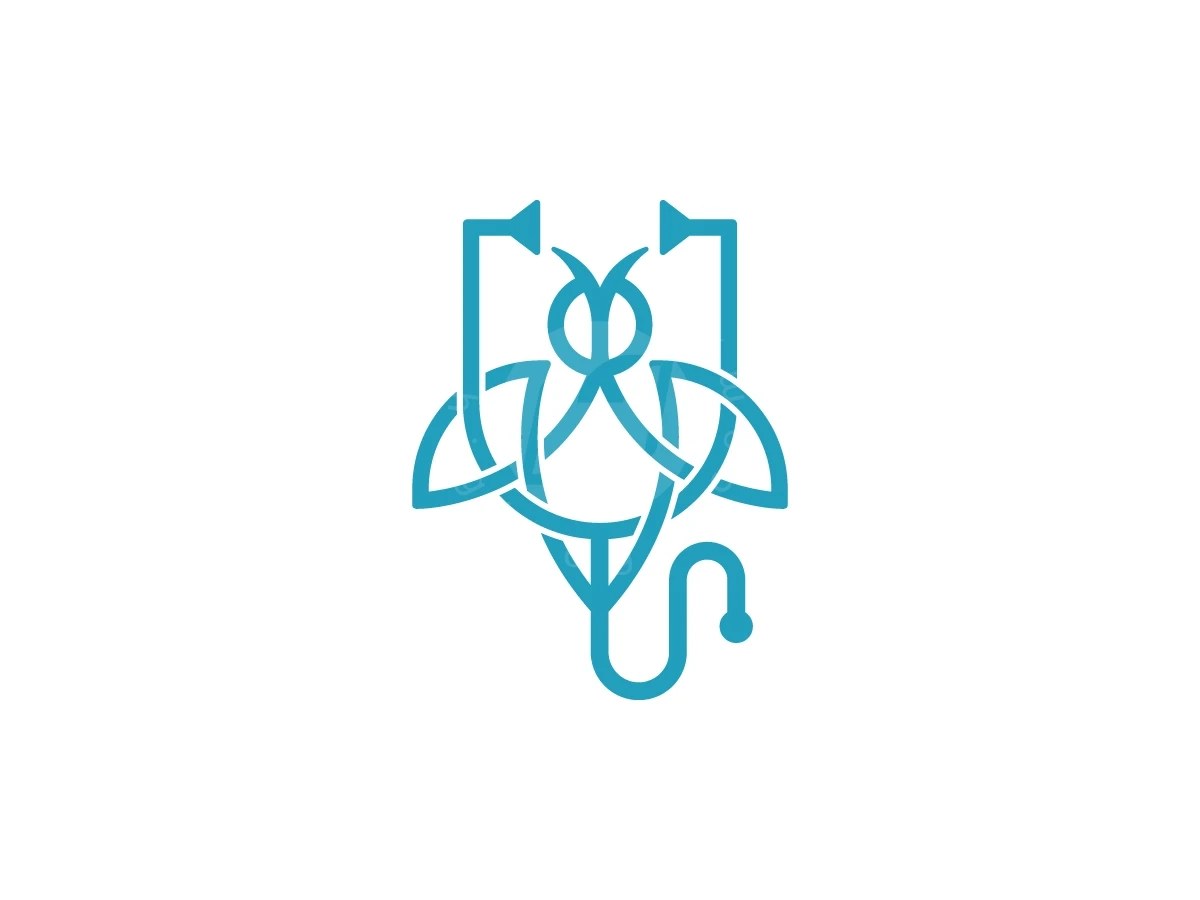 Flying Bee With Stethoscope Logo - Animal Logo design by Muhamad Adek for sale on Highlogo
