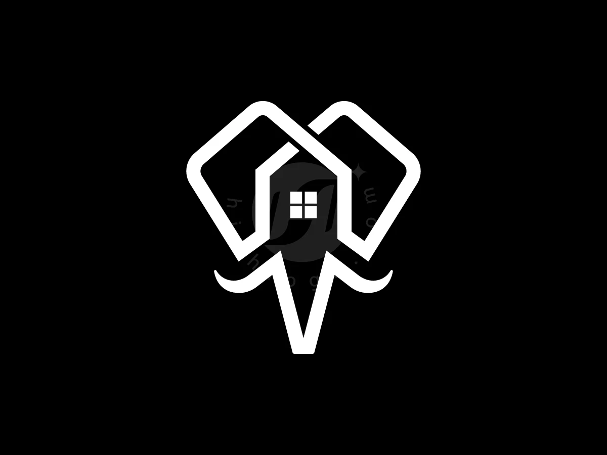 Elephant With House Logo - preview 1