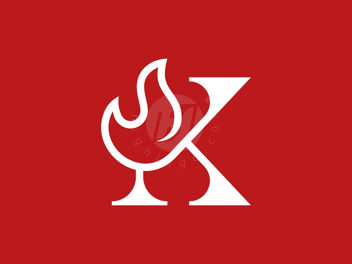 Letter K With Flame Logo - preview 1