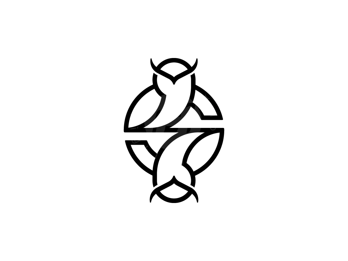 Letter S With Owl Bird Logo - preview 1