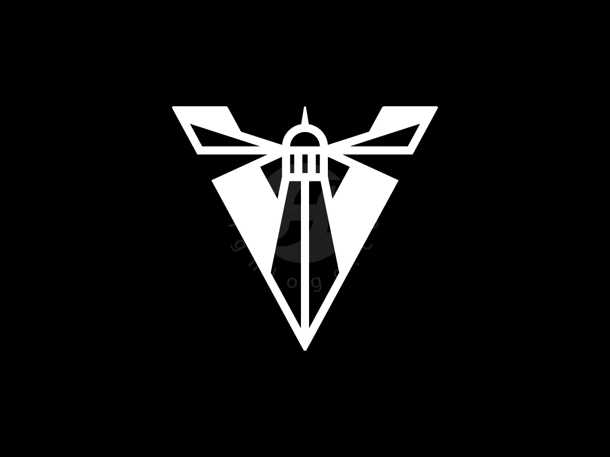 Letter V With Lighthouse Building Logo - preview 1