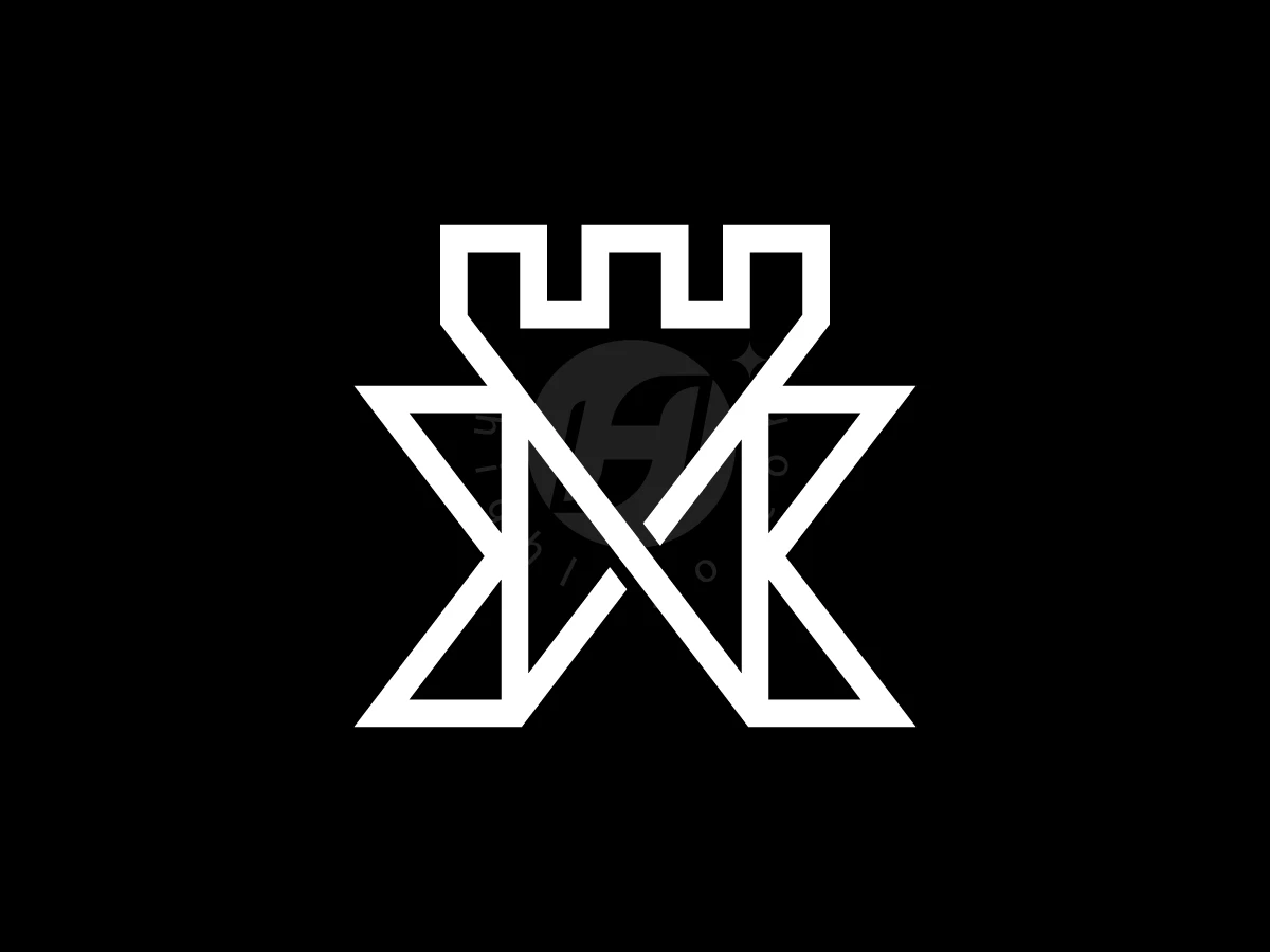Letter X With Castle Logo - preview 1