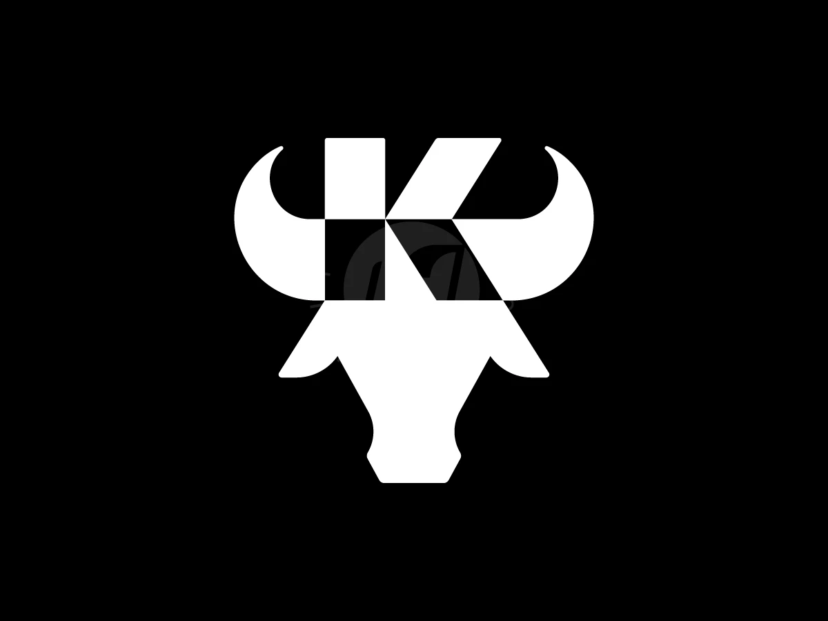 Letter K With Bull Head Logo - preview 1
