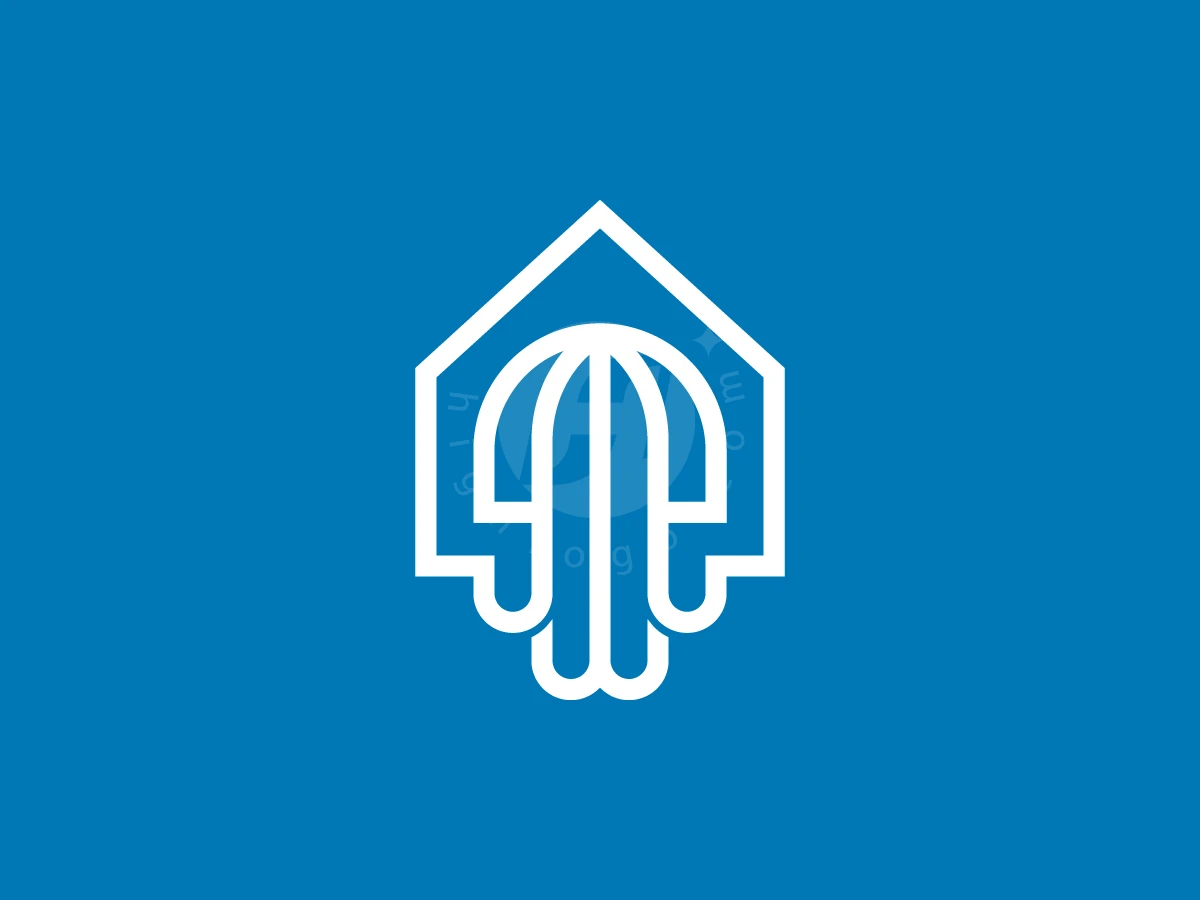 House With Jellyfish Logo - preview 1