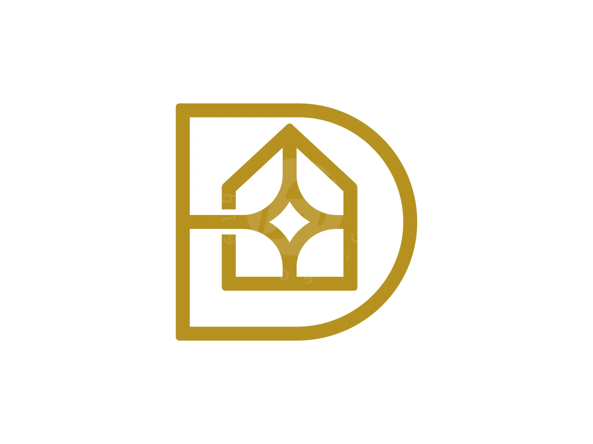 Letter D With House Logo - Real Estate Logo design by Muhamad Adek for sale on Highlogo