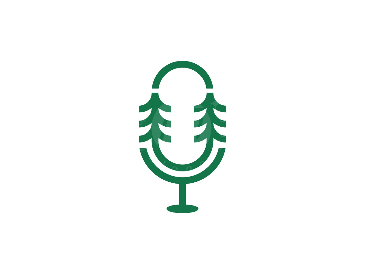 Microphone With Pine Tree Logo - Media Logo design by Muhamad Adek for sale on Highlogo