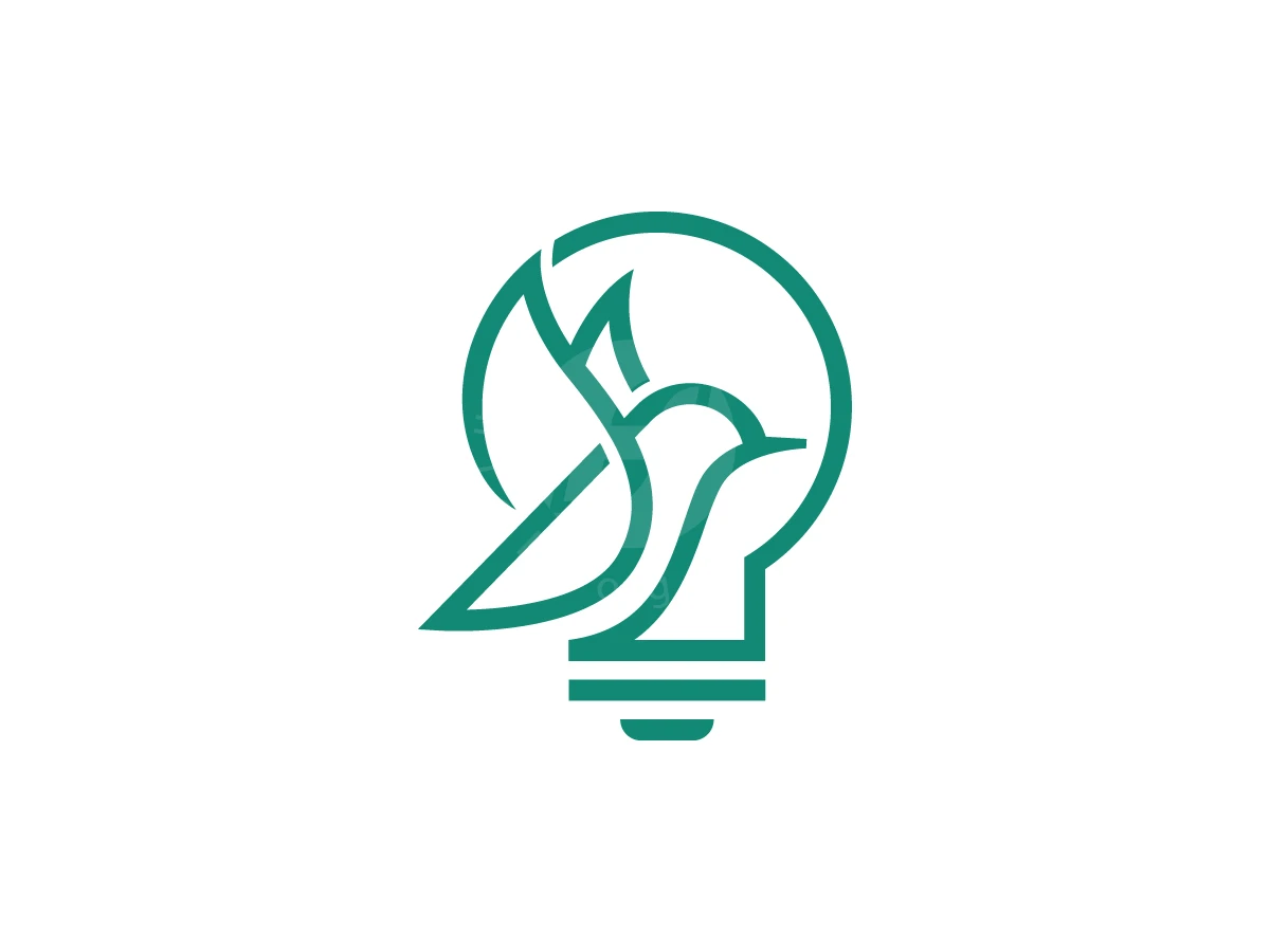 Flying Bird With Bulb Logo - Animal Logo design by Muhamad Adek for sale on Highlogo