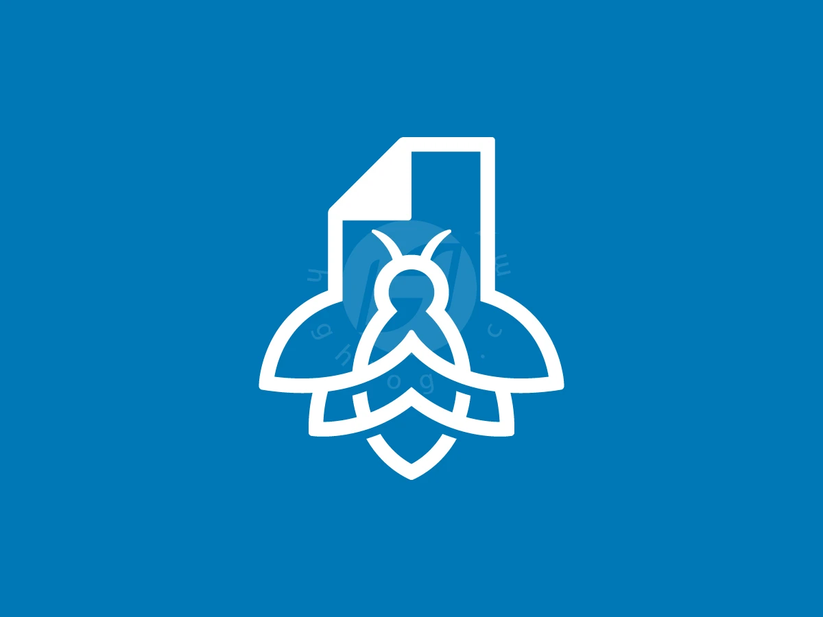 Flying Bee With Document Logo - preview 1