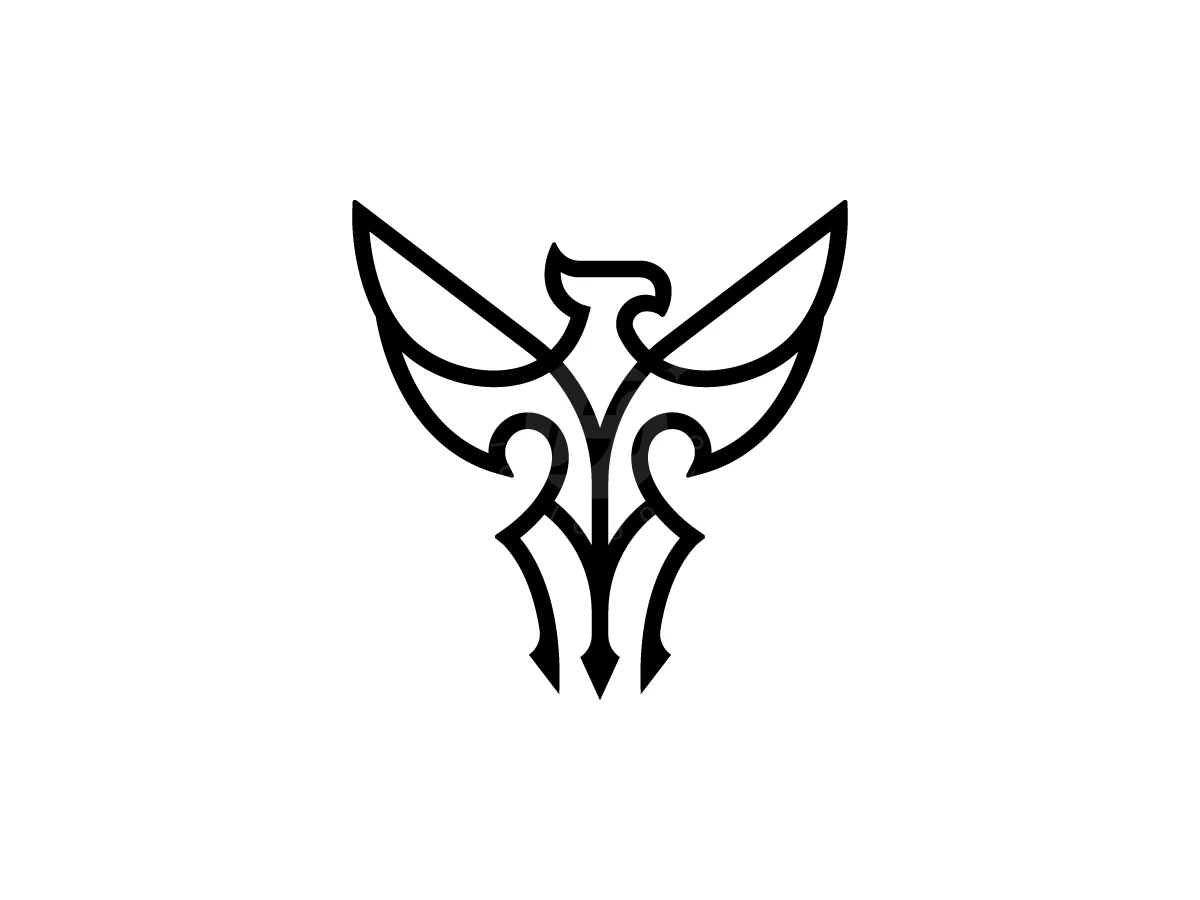 Phoenix Trident Logo With A Modern Look - Animal Logo design by Muhamad Adek for sale on Highlogo