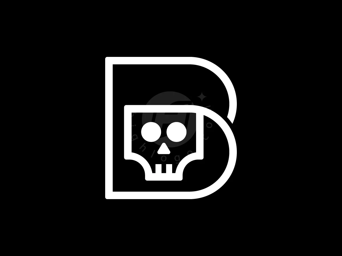 Letter B With Skull Head Logo - preview 1