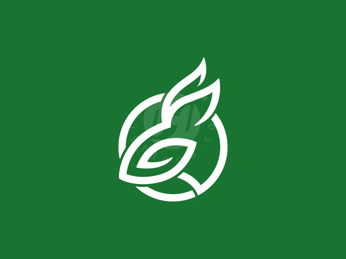 Rabbit Head With Leaf Logo - preview 1