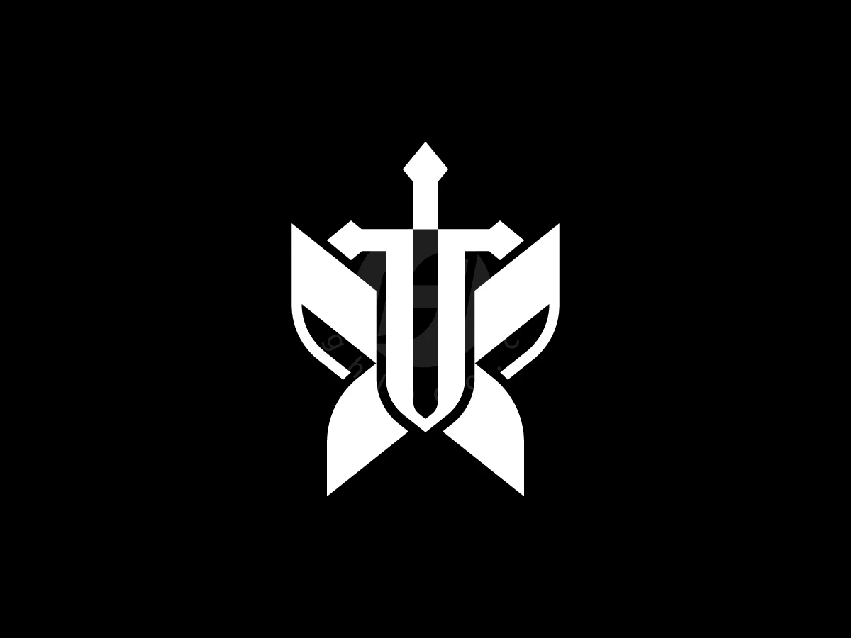 Flying Butterfly With Sword Logo - preview 1