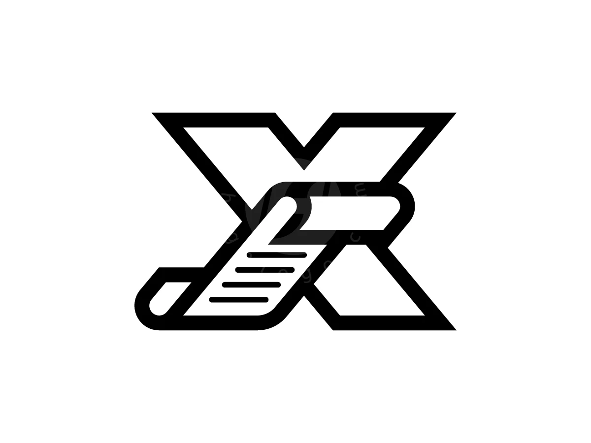 Letter X With Document Paper Logo - General Logo design by Muhamad Adek for sale on Highlogo