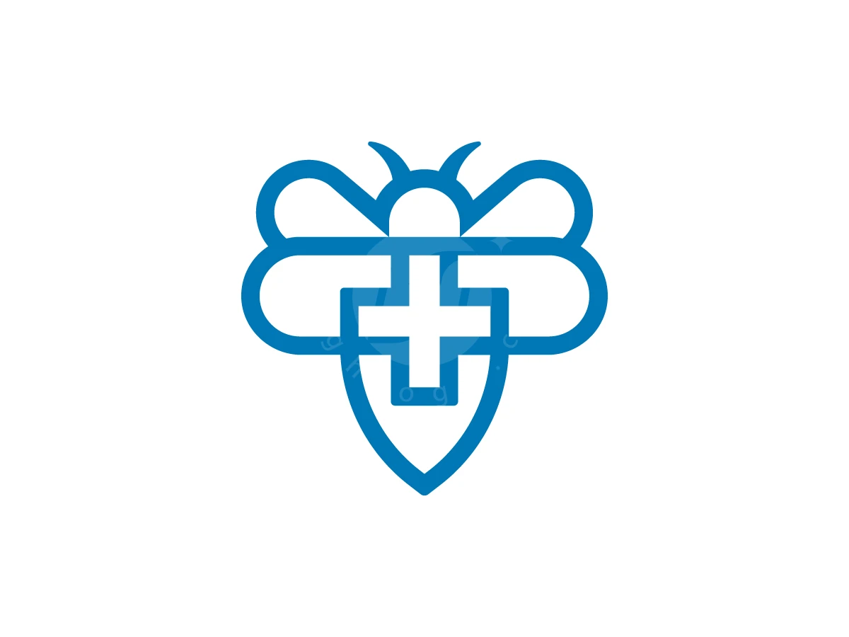 Flying Bee With Medical Cross Logo - Health Logo design by Muhamad Adek for sale on Highlogo