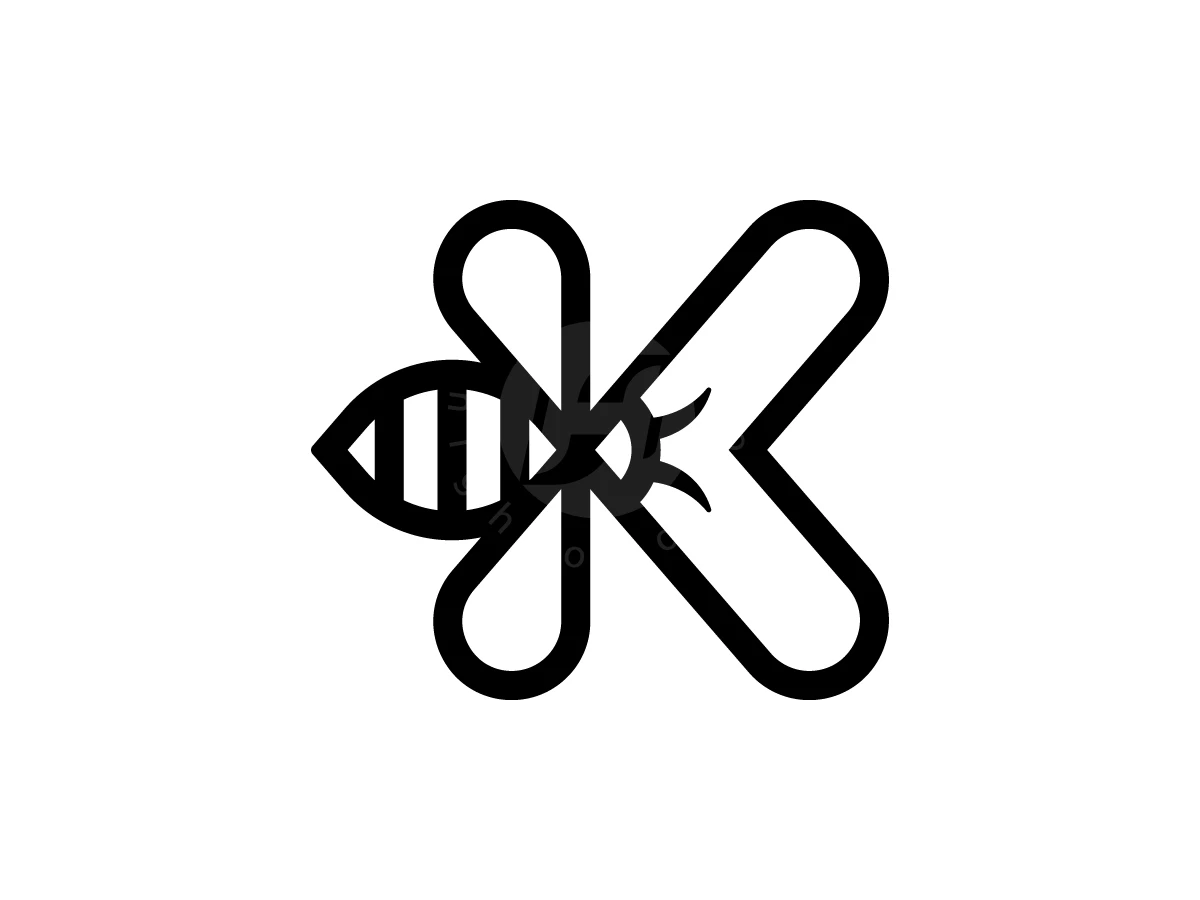Letter K With Flying Bee Logo - Animal Logo design by Muhamad Adek for sale on Highlogo