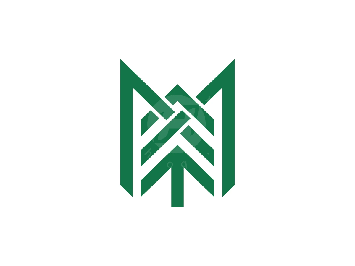 Letter M With Pine Tree Logo - General Logo design by Muhamad Adek for sale on Highlogo