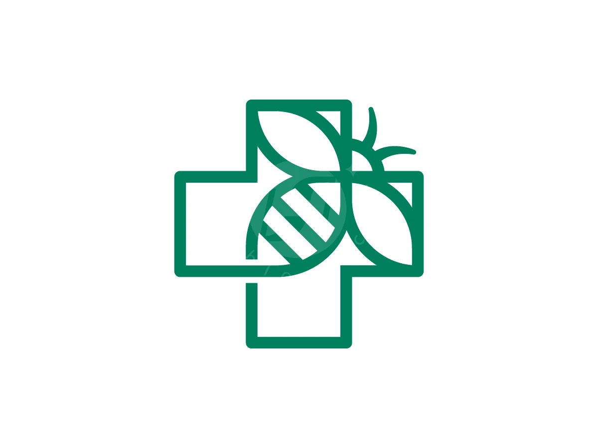 Medical Cross With Flying Bee Logo - Health Logo design by Muhamad Adek for sale on Highlogo