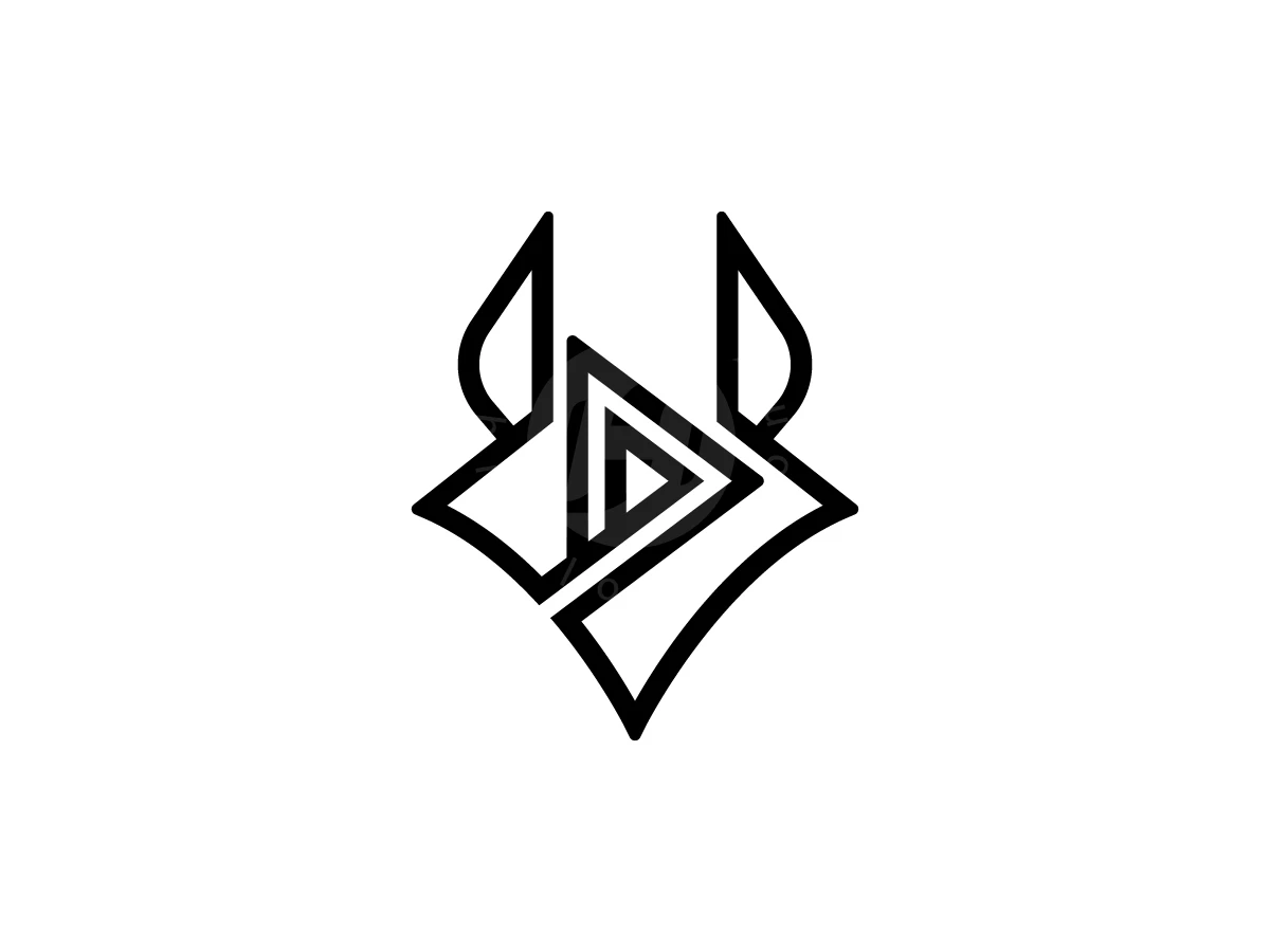 Fox Head With Play Button Logo - preview 1