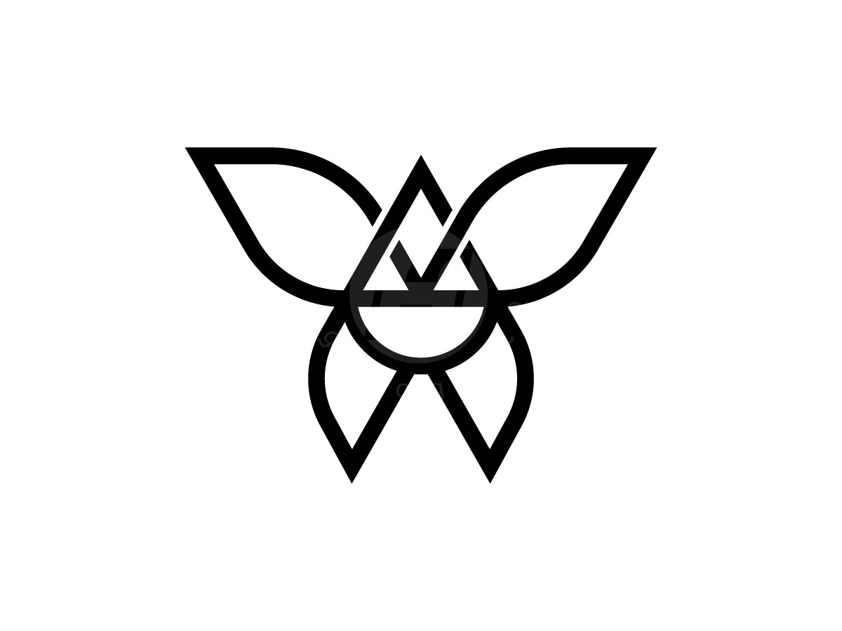Butterfly With Scales Justice Logo, Black line art depicts an abstract butterfly symbol with geometric wings on a white backdrop.
