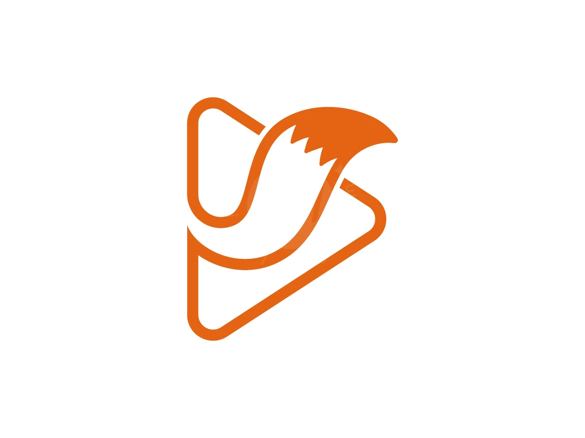 Play Button Logo With A Fox Tail Inside - Media Logo design by Muhamad Adek for sale on Highlogo