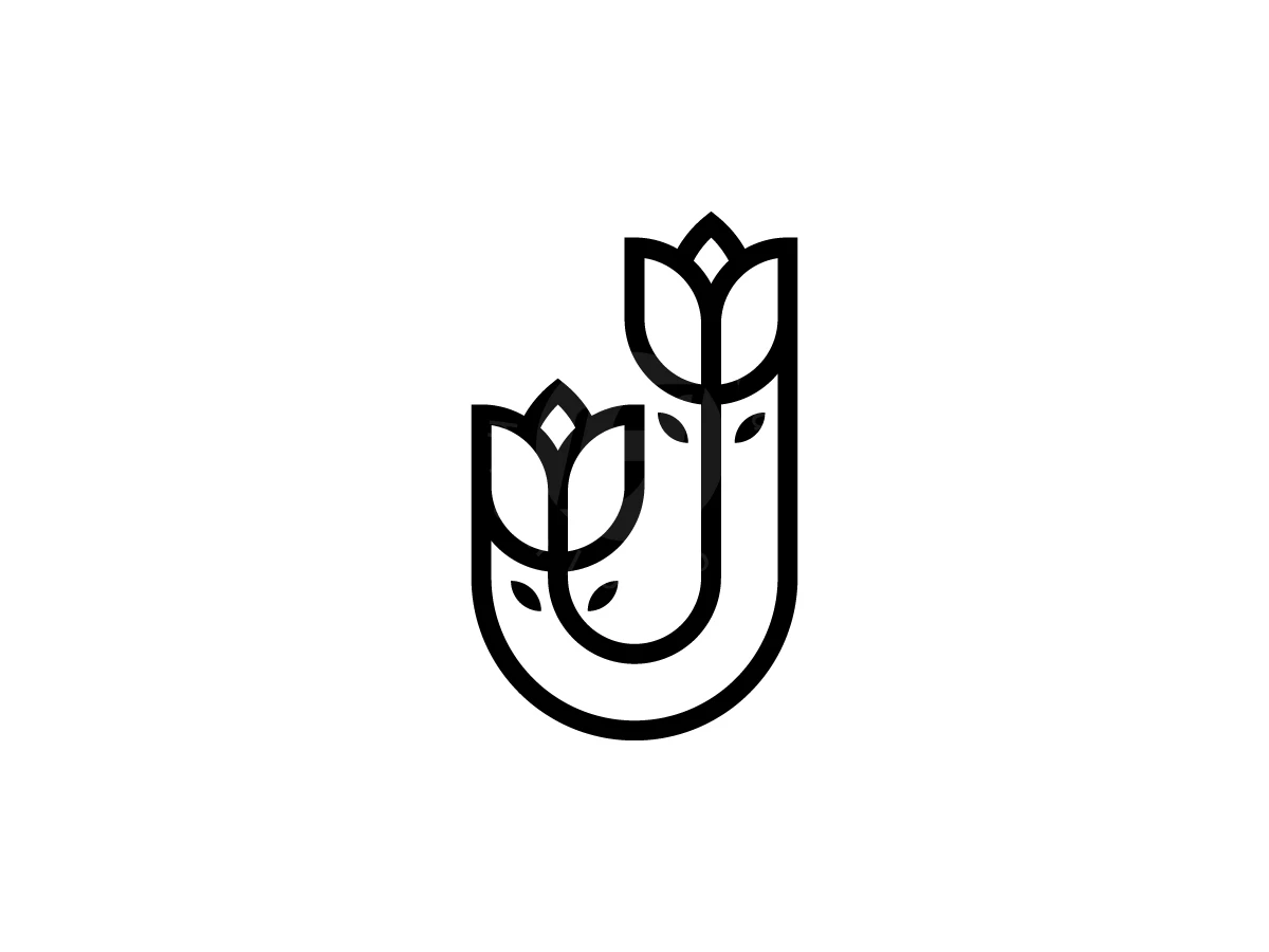 Letter J Logo With Beautiful Flowers - preview 1