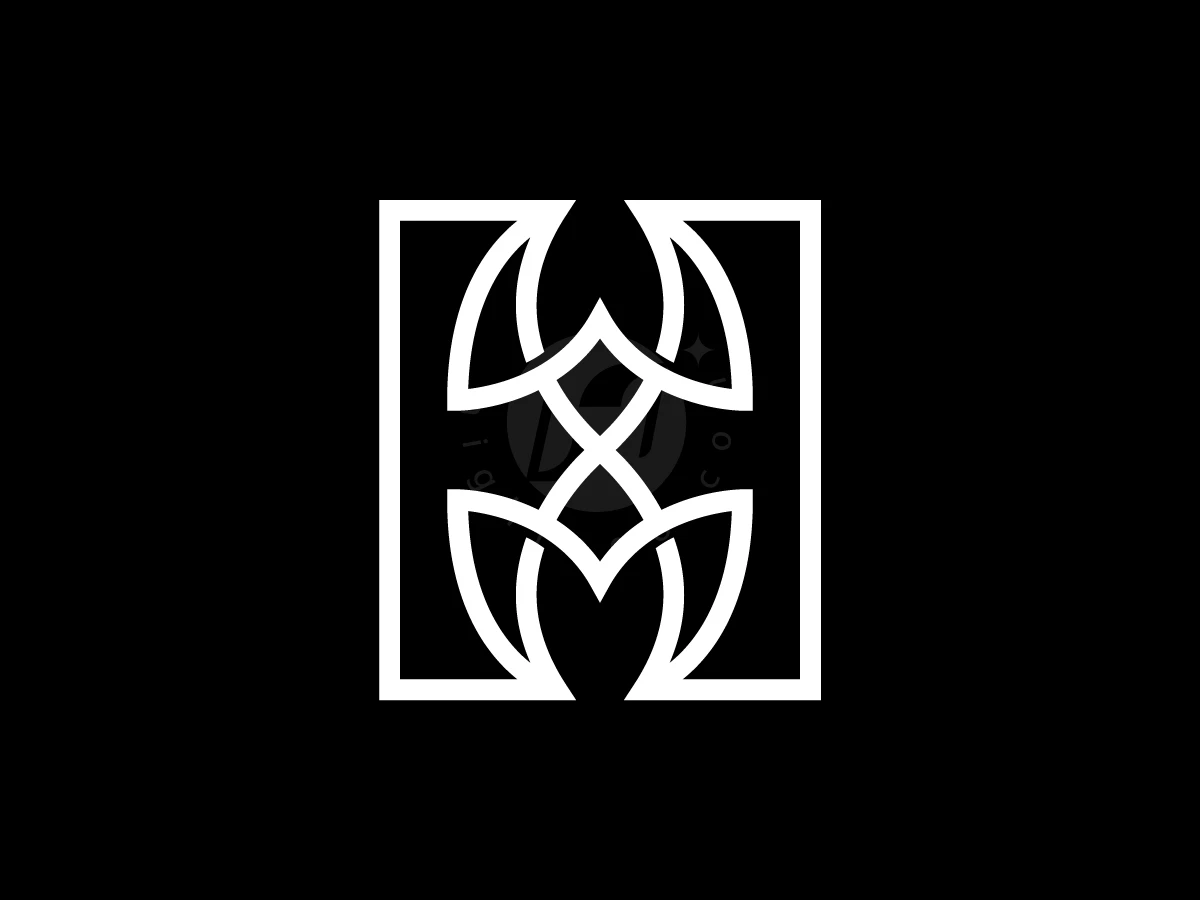 Letter H Logo Featuring Lines That Enclose Two Flowers - preview 1