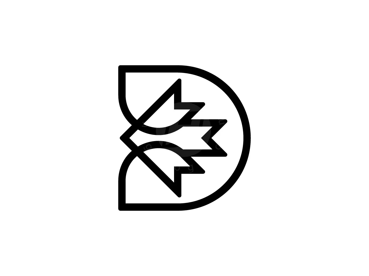 Letter D Logo With Maple Leaf Shape Inside - General Logo design by Muhamad Adek for sale on Highlogo