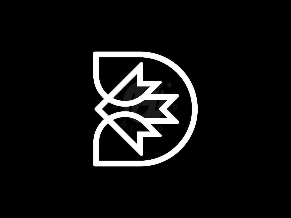 Letter D Logo With Maple Leaf Shape Inside - preview 1