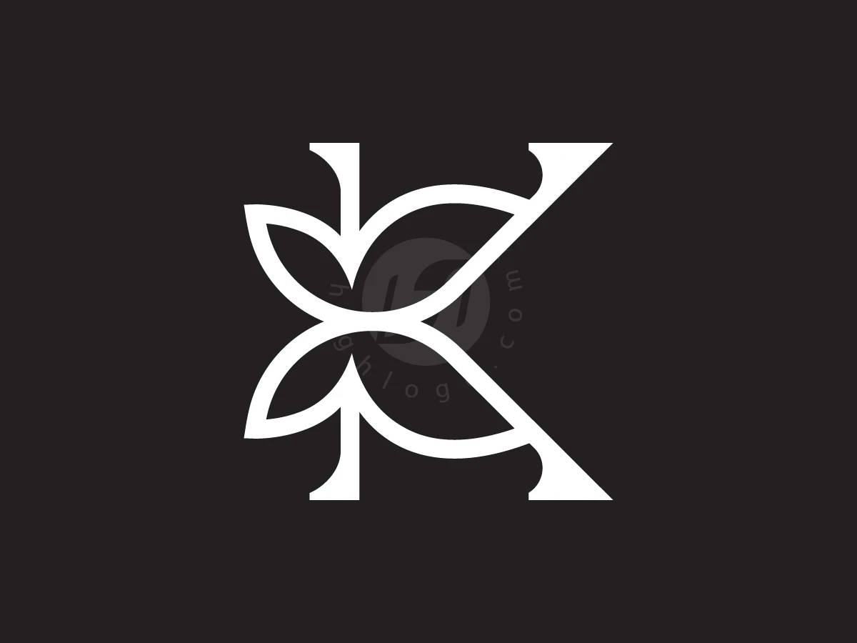 The Letter K Logo With A Flying Butterfly In The Middle - preview 1