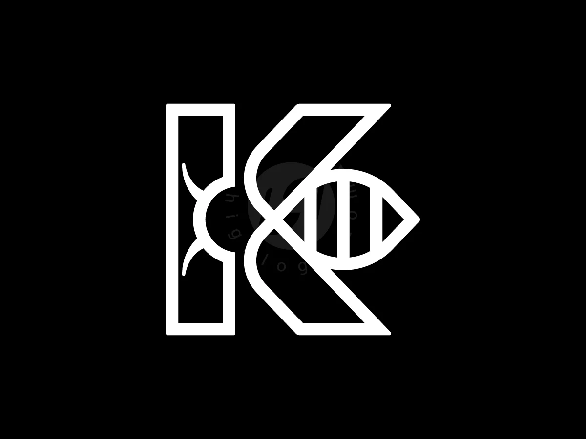 The Letter K Logo With A Flying Bee In The Middle - preview 1