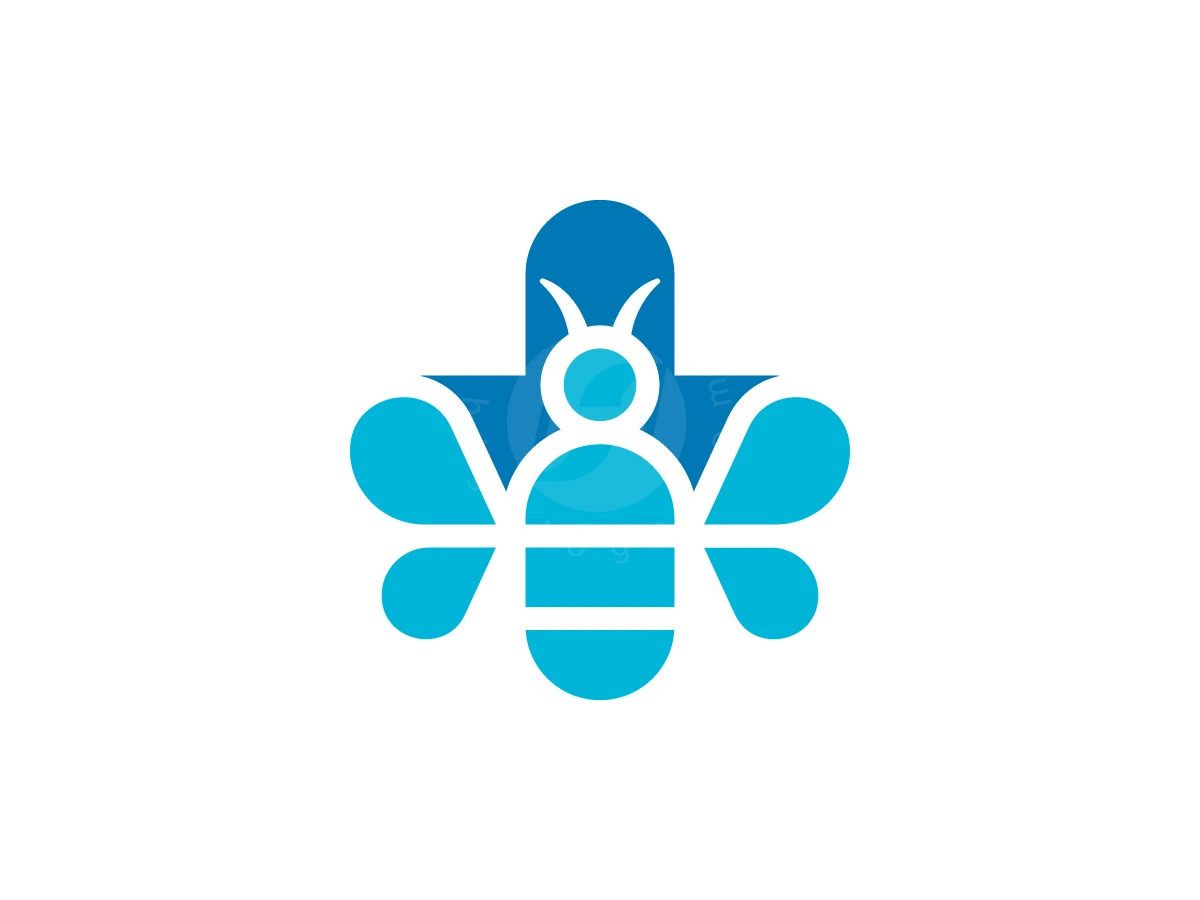 The Medical Cross Logo With A Flying Bee Is Part Of It - Health Logo design by Muhamad Adek for sale on Highlogo