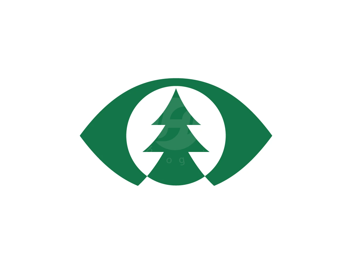 A Solid Eye Logo With A Pine Tree Shape Inside - General Logo design by Muhamad Adek for sale on Highlogo