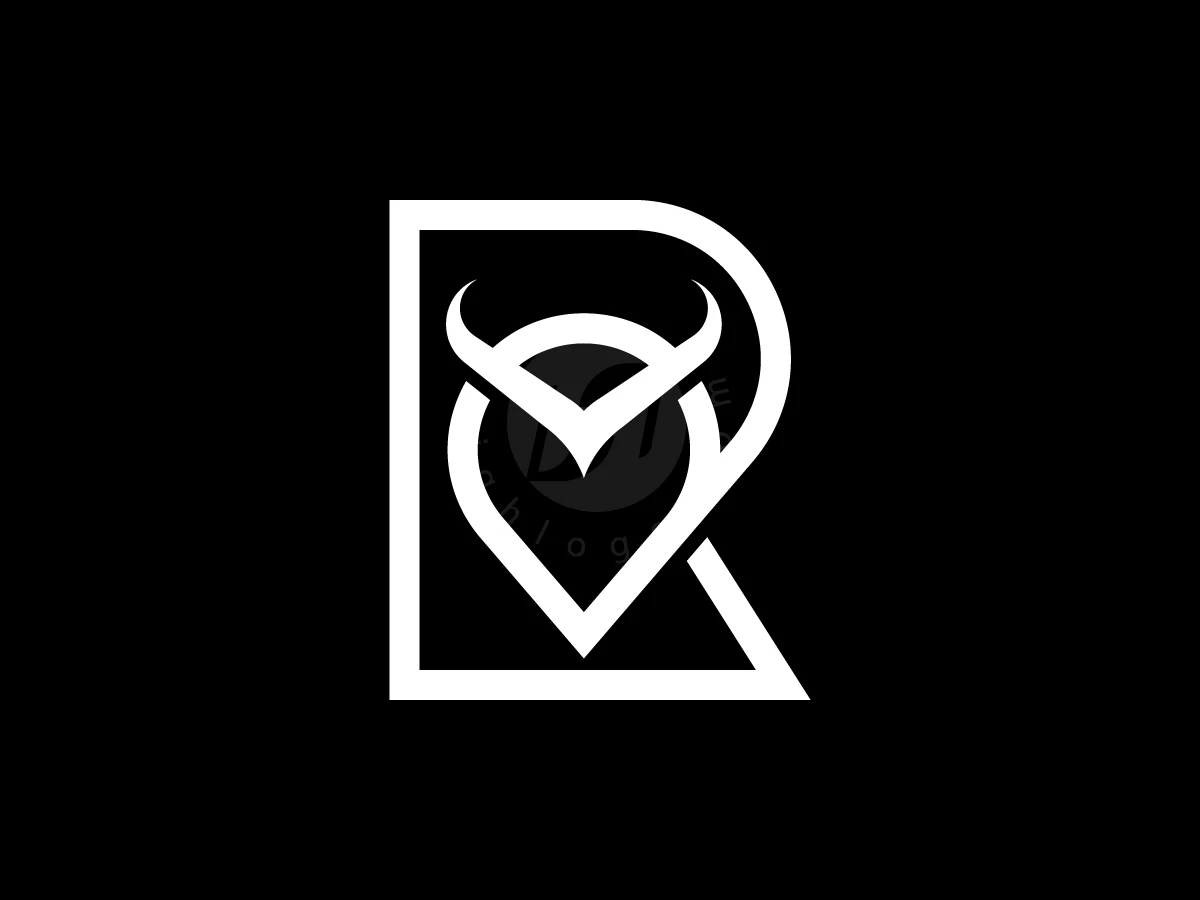 Letter R Logo With A Line That Has An Owl In It - preview 1