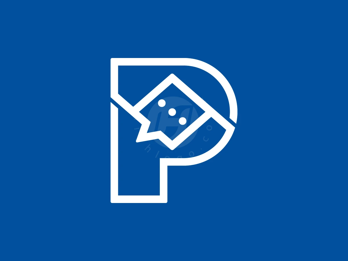 Letter P Logo With Bubble Chat Inside - preview 1