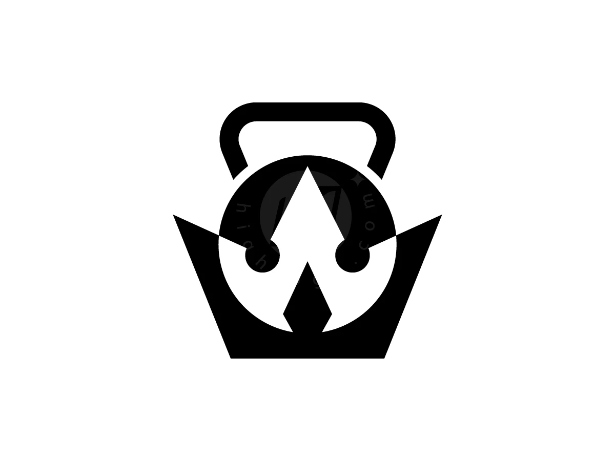 Crown Logo With A Kettlebell Shape That Has A Solid App - Sports Logo design by Muhamad Adek for sale on Highlogo