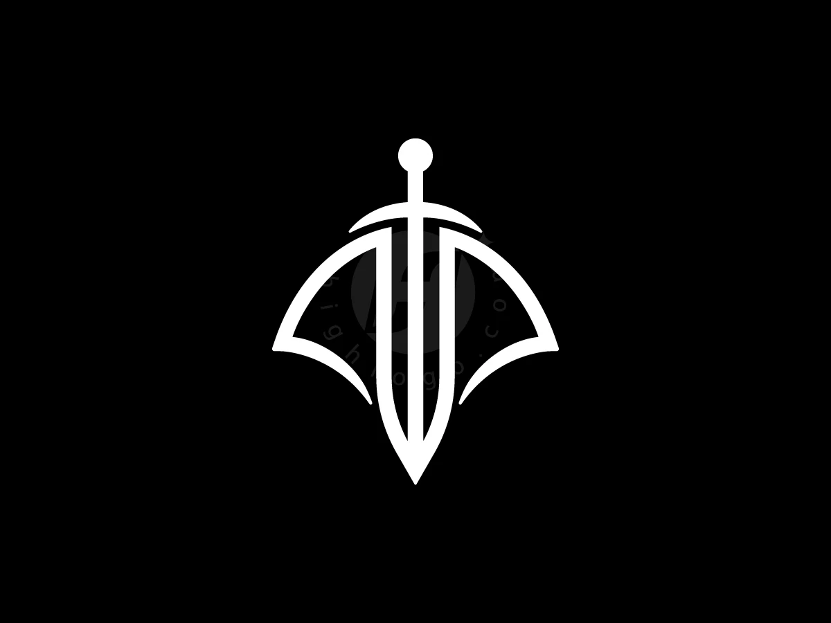 Stingray Logo With Sword Inside - Animal Logo design by Muhamad Adek for sale on Highlogo