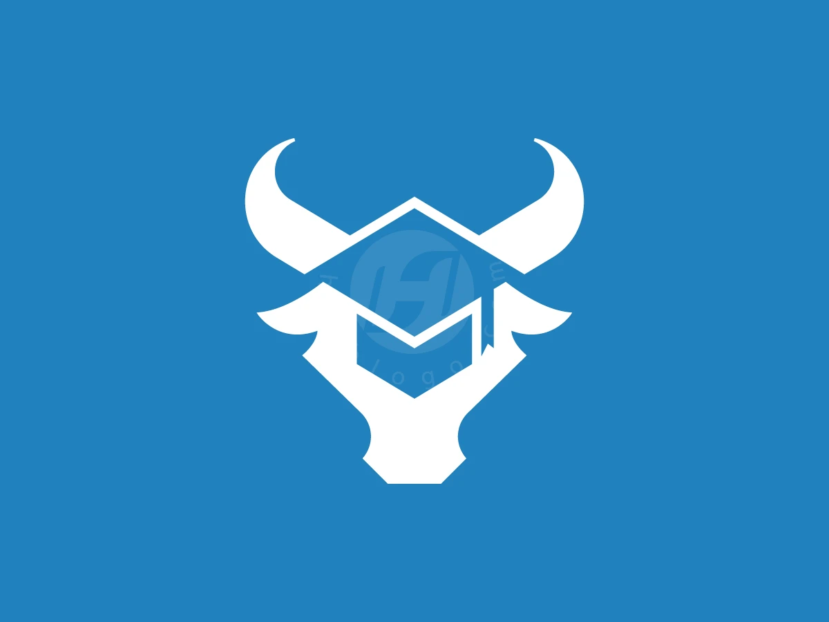 Bull Head Logo With Toga Hat Shape - preview 1