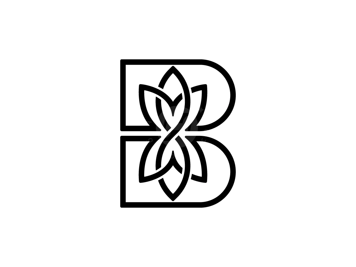 Letter B Lotus Flower Logo With A Modern Look - preview 1