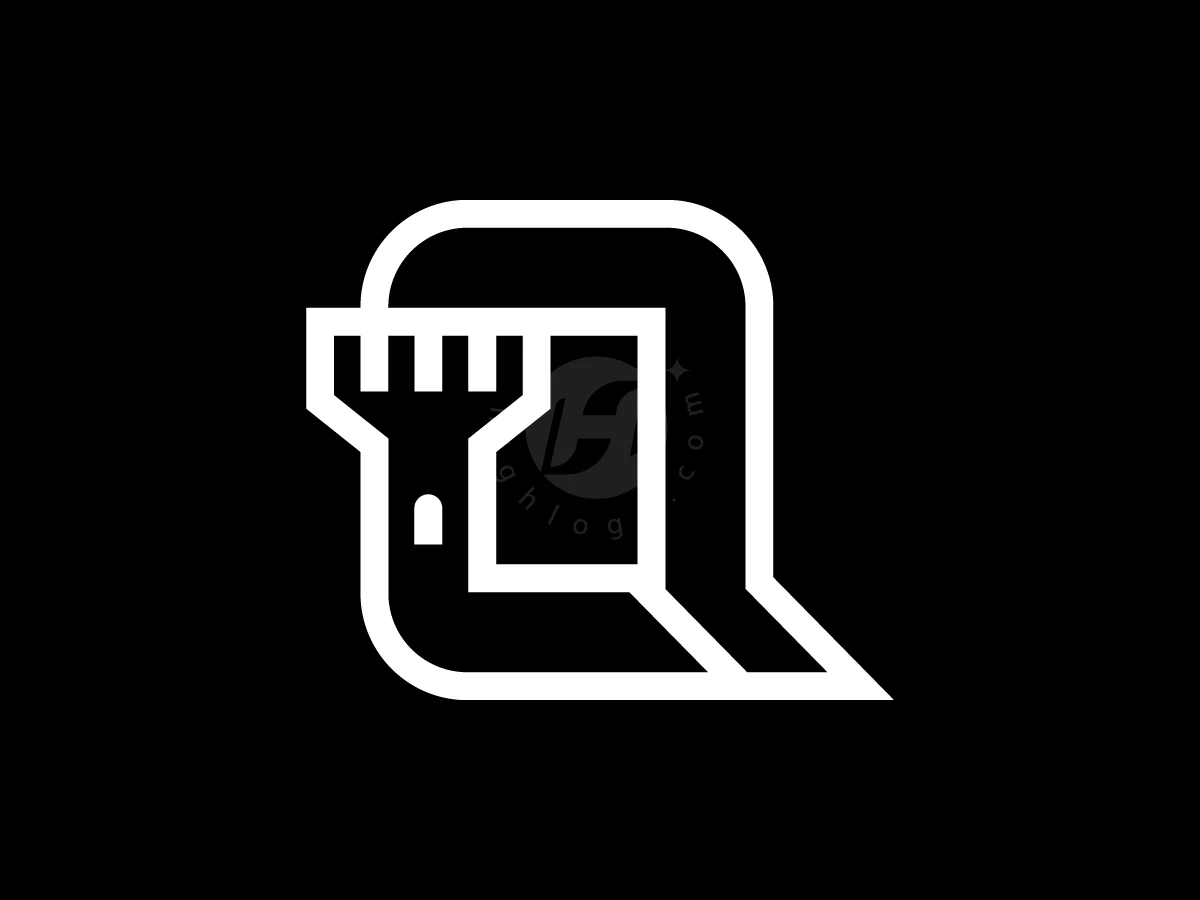 Letter Q Castle Logo With A Modern Look - General Logo design by Muhamad Adek for sale on Highlogo