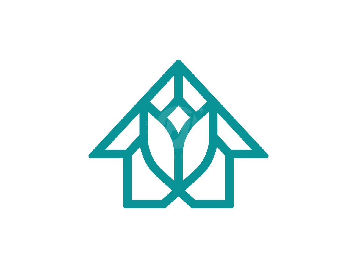 Flower House Logo With A Modern Look - Real Estate Logo design by Muhamad Adek for sale on Highlogo