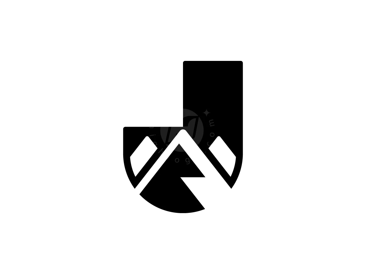 Letter J Mountain Logo With A Modern Look - General Logo design by Muhamad Adek for sale on Highlogo