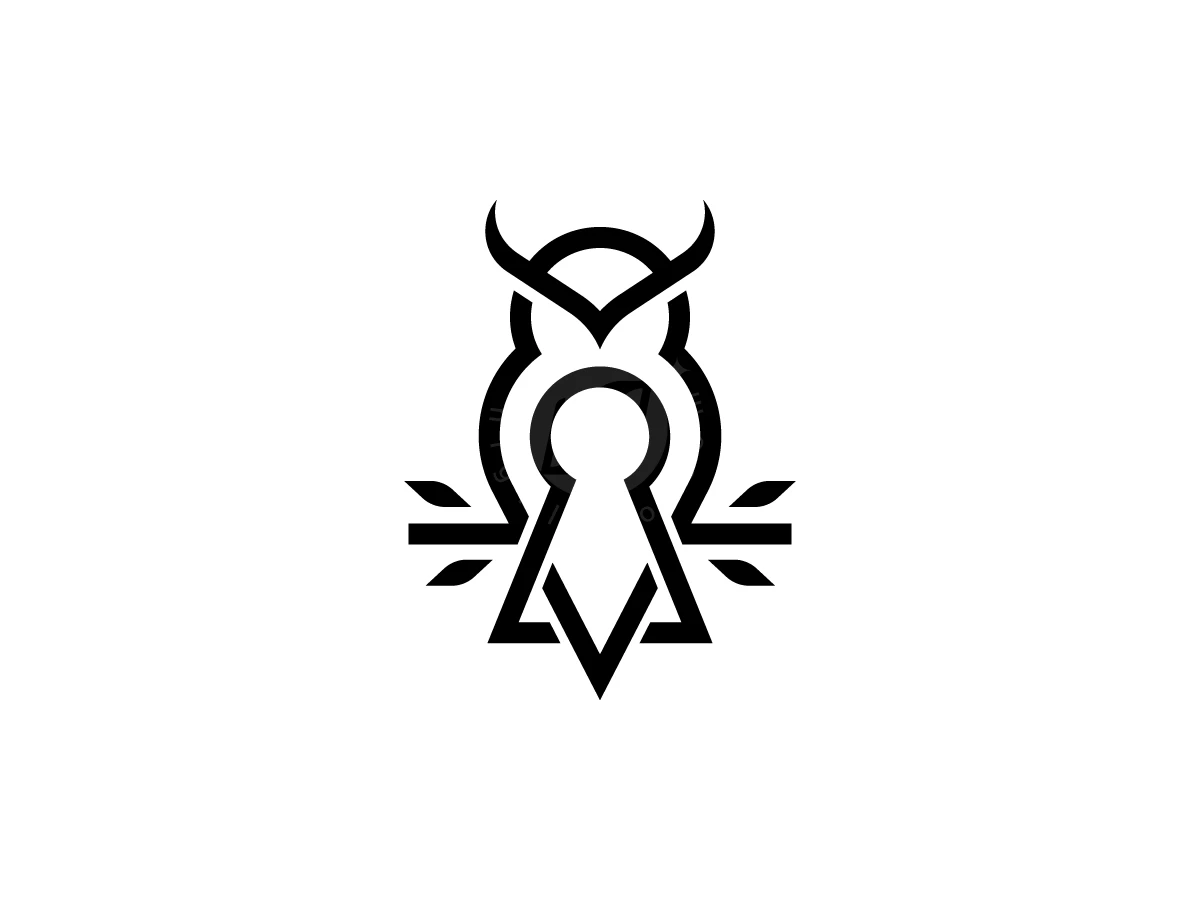 Owl Keyhole Logo With A Modern Look - Animal Logo design by Muhamad Adek for sale on Highlogo