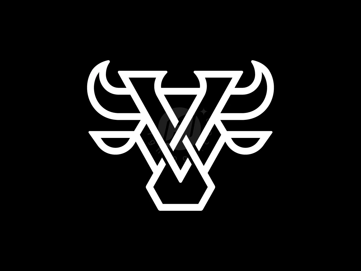 Letter V Bull Logo With A Modern Look - Animal Logo design by Muhamad Adek for sale on Highlogo