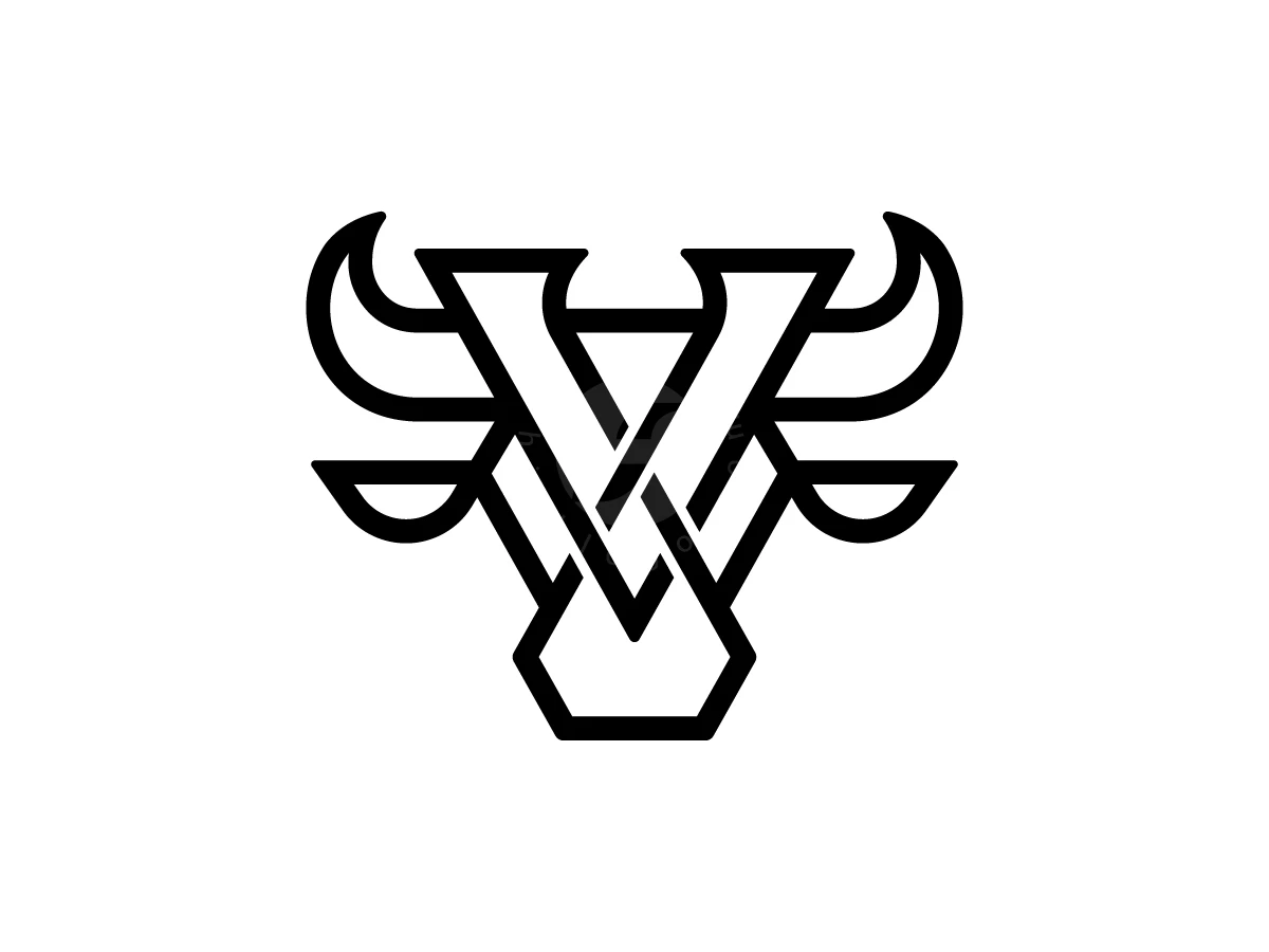 Letter V Bull Logo With A Modern Look - preview 1