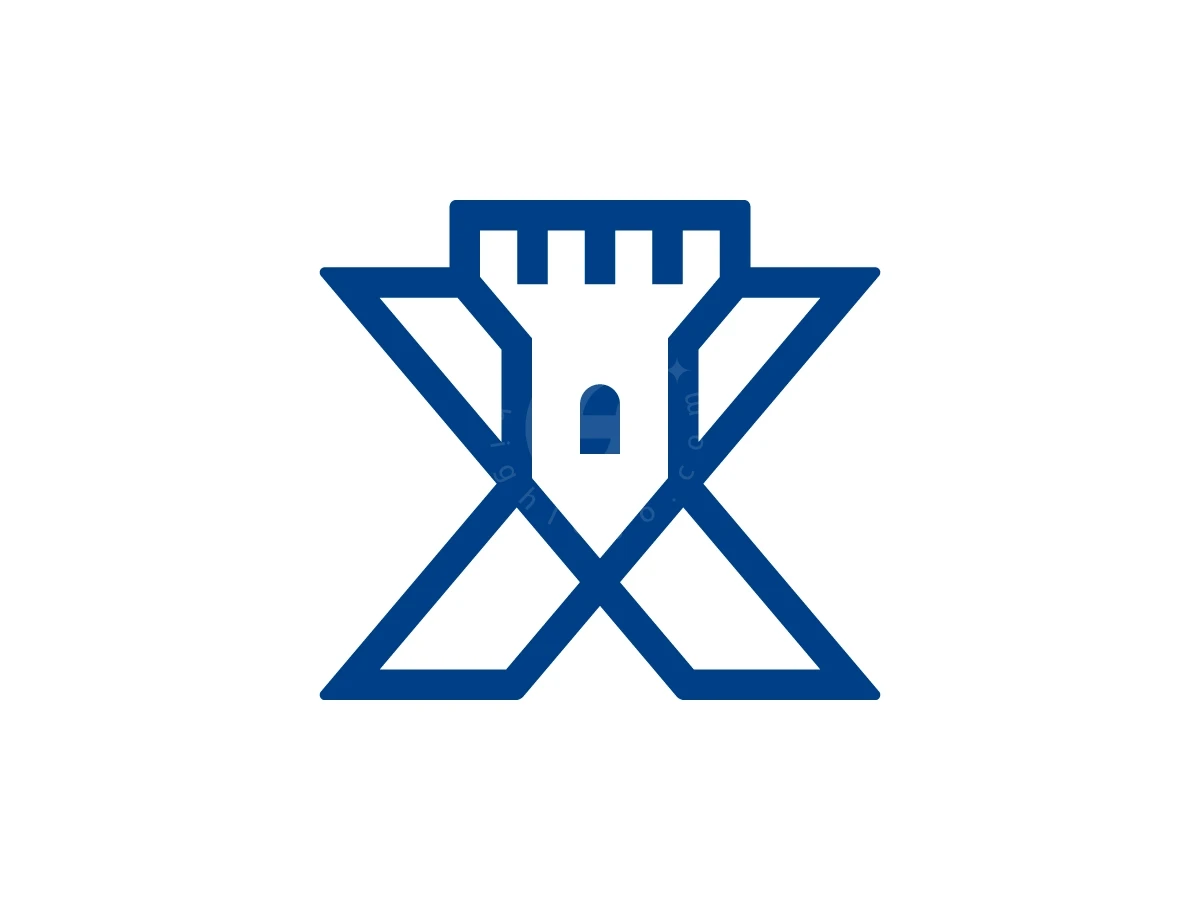 Letter X Castle Logo With A Modern Look - General Logo design by Muhamad Adek for sale on Highlogo