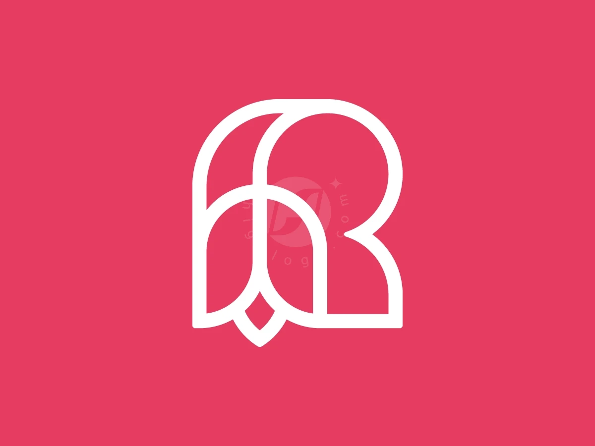 Letter R Rose Logo With A Modern Look - preview 1