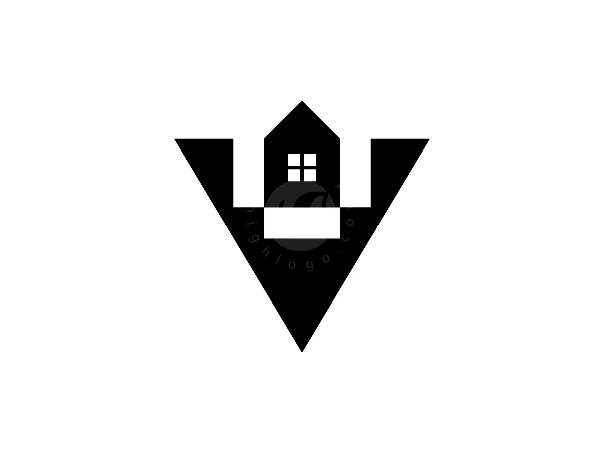 Letter V House Logo With A Simple Look - Real Estate Logo design by Muhamad Adek for sale on Highlogo