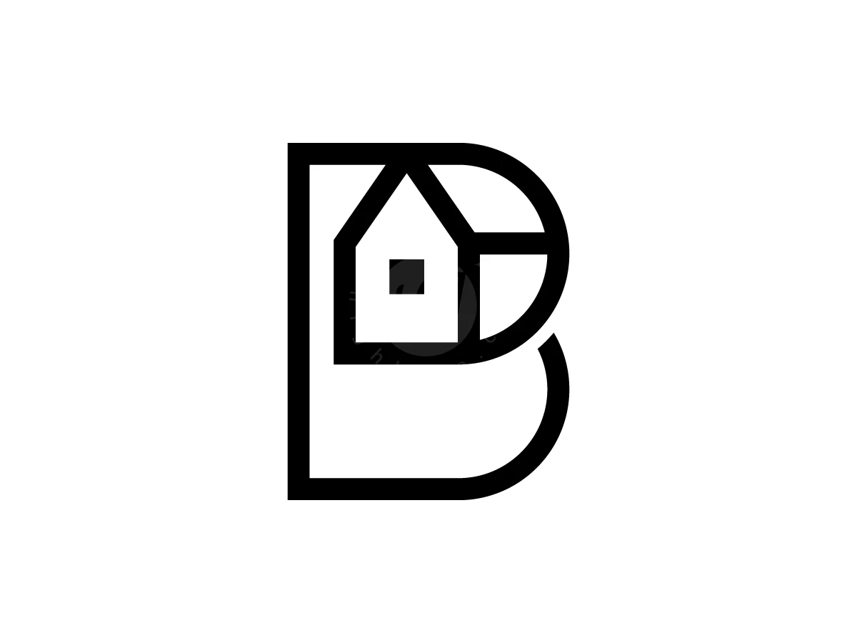 Letter B House Logo With A Modern Look - Real Estate Logo design by Muhamad Adek for sale on Highlogo