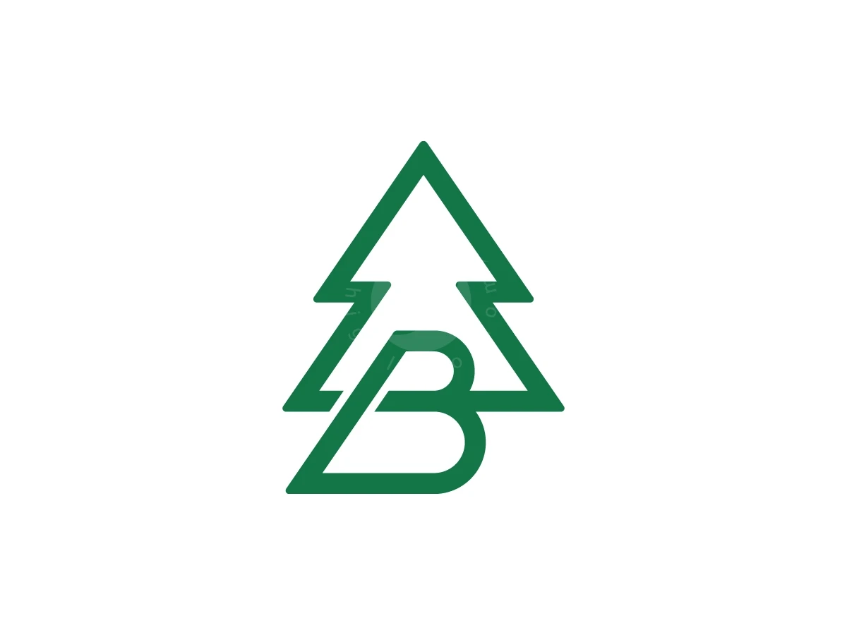 Letter B Pine Tree Logo With A Modern Look - General Logo design by Muhamad Adek for sale on Highlogo