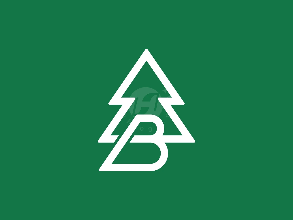 Letter B Pine Tree Logo With A Modern Look - preview 1
